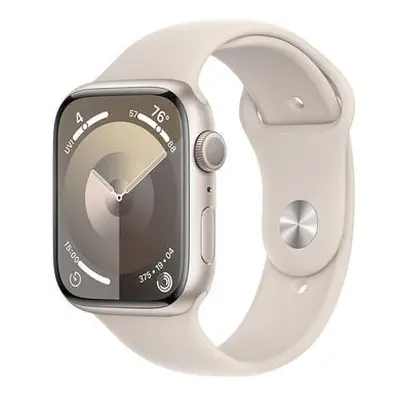 Apple Watch Series 9 45mm Hvězdně bílý hliník s hvězdně bílým sportovním řemínkem S/M