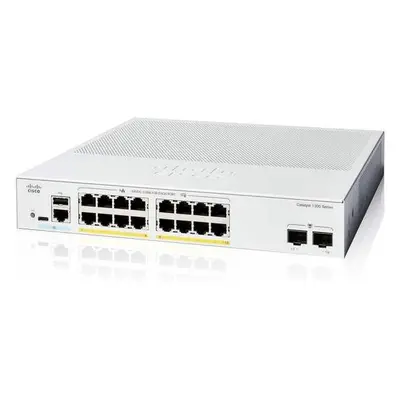 Cisco Catalyst 1300-16P-2G - Přepínač - L3 - řízený - 16 x 10/100/1000 (PoE+) + 2 x gigabitů SFP