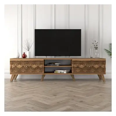 Hanah Home TV Stand Class - Walnut Walnut