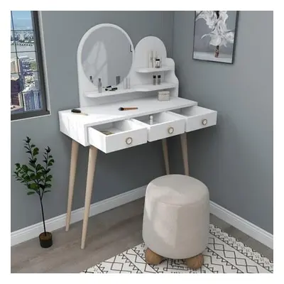 Hanah Home Make-Up Table Ruges - White White