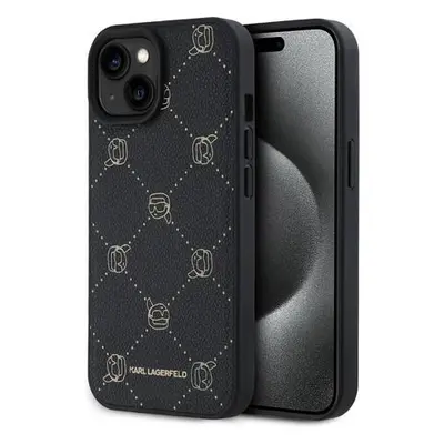 Karl Lagerfeld PU Karl Heads Pattern Magsafe Zadní Kryt pro iPhone 15 Black