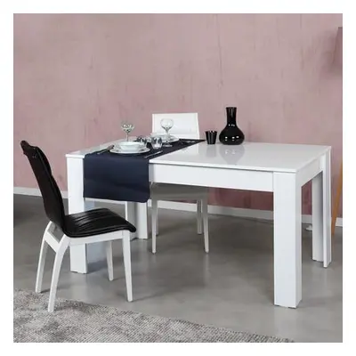 Hanah Home Extendable Dining Table Oblo - Shiny White White