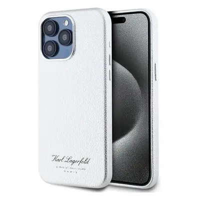 Karl Lagerfeld Grained PU Hotel RSG Zadní Kryt pro iPhone 15 Pro Max Grey