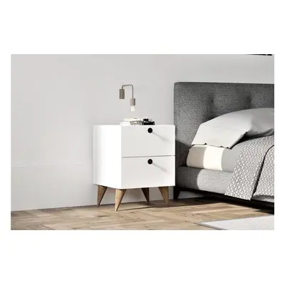 Hanah Home Nightstand Kada - White White