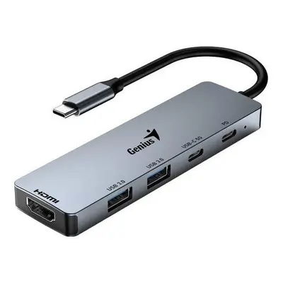 Genius UH-500 Dokovací stanice, USB-C, 1× HDMI, 2× USB 3.0, 2× USB-C, Power Delivery 100W, 15cm,