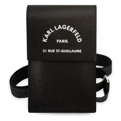 Karl Lagerfeld Saffiano Rue Saint Guillaume Wallet Phone Bag Black