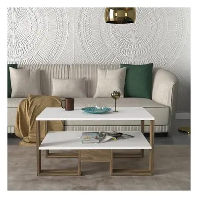 Hanah Home Coffee Table Golden - White, Walnut