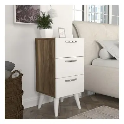 Hanah Home Nightstand Bellini v3 - White, Walnut