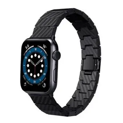 Pitaka Carbon Fiber řemínek pro Apple Watch 45mm / 44mm / 42mm - černý AWB1003