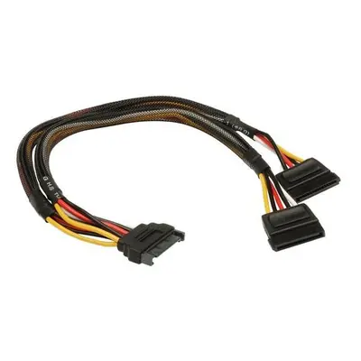 AKASA napájecí rozdvojka SATA 15pin(M) na 2x SATA 15pin(F) / AK-CBPW05-30 / 30cm