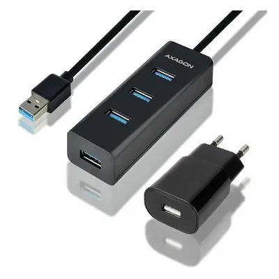 AXAGON HUE-S2BP, 4x USB3.0 CHARGING hub 1.2m kabel, vč. AC adapteru, HUE-S2BP