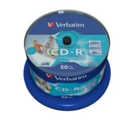 VERBATIM CD-R80 700MB/ 52x/ Inkjet printable Non ID/ 50pack/ spindle, 43438