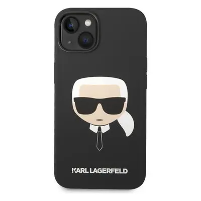 Karl Lagerfeld MagSafe kryt Liquid Silicone Karl Head iPhone 14 Plus černý