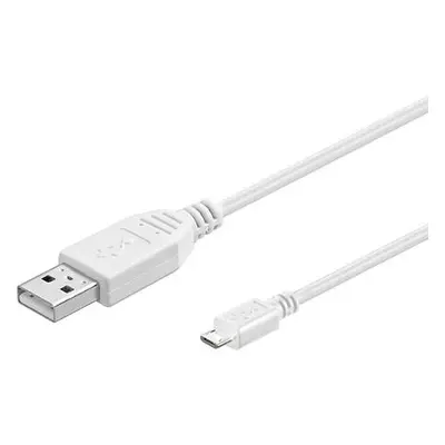 PremiumCord Kabel micro USB 2.0, A-B 20cm, bílá