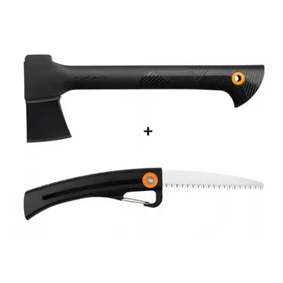 Fiskars Set sekera univerzální A6 + pilka zahradní SW16 Solid