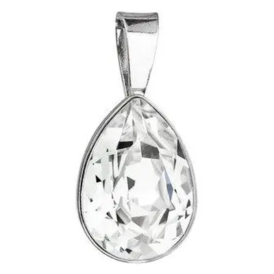 Evolution Group Stříbrný přívěsek s krystaly Swarovski bílá slza 34255.1