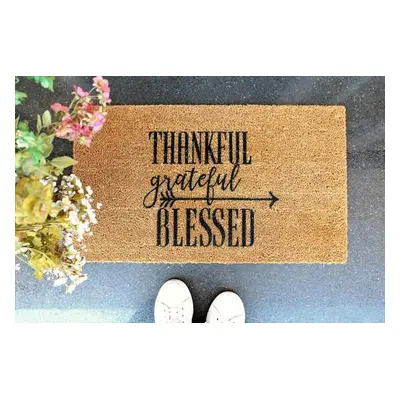 Aberto Design Coco Doormat Thankful BrownBlack