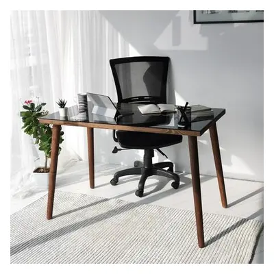 Hanah Home Study Desk Cozy Çalışma Masası Ahşap Temperli Cam