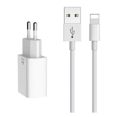 Duální USB nabíječka Mcdodo CH-6720 (EU) Lightning 1m Cestovní sada (bílá)