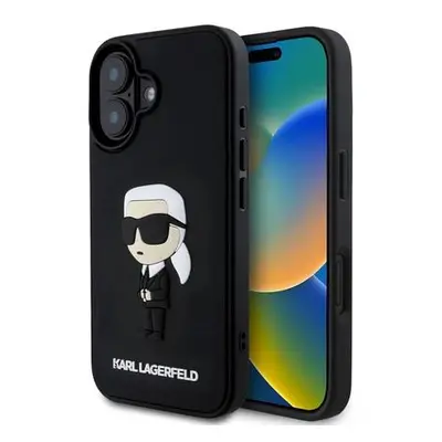 Karl Lagerfeld 3D Rubber Ikonik kryt pro iPhone 16 černý