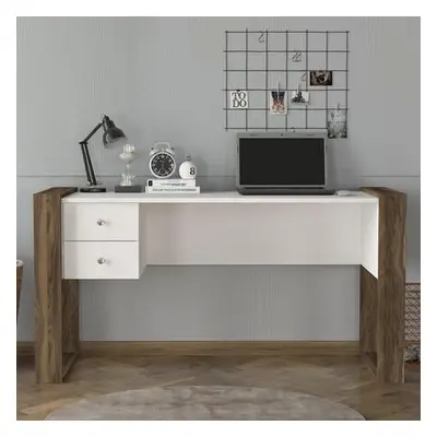 Hanah Home Study Desk Lord - White, Walnut