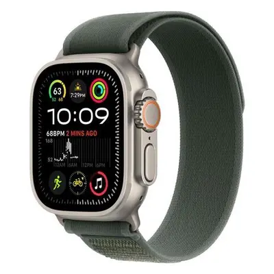 Apple Watch 49/46/45/44mm zelený trailový tah s přírodním titanem M/L