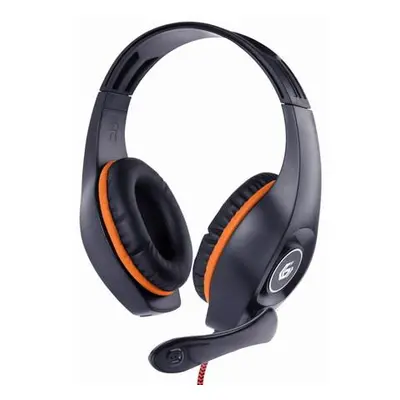 GEMBIRD sluchátka s mikrofonem GHS-05-O, gaming, černo-oranžová, 1x 4-pólový 3,5mm jack