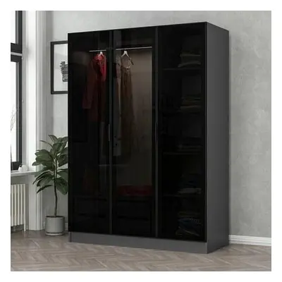 Hanah Home Wardrobe Kale Anthracite Black - 2272