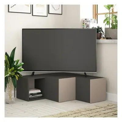 Hanah Home TV Stand Compact - Anthracite, Light Mocha