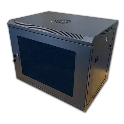 Datacom 19" rozvaděč 9U/450 mm (sklo) černý, 71071