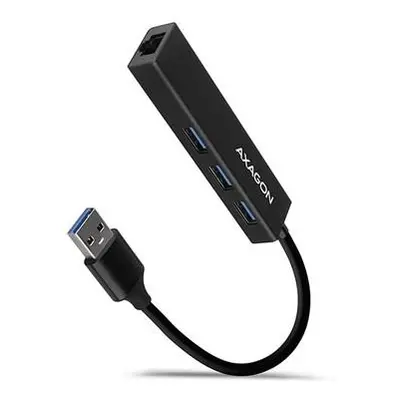 AXAGON HMA-GL3A, USB 3.2 Gen 1 hub, porty 3x USB-A + Gigabit Ethernet, kovový, kabel USB-A 20cm,