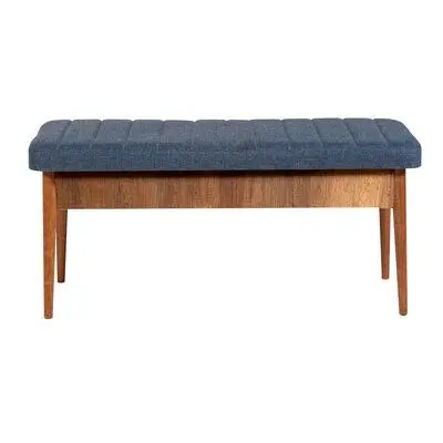 Hanah Home Bench Vina Bench Dark Blue, Walnut