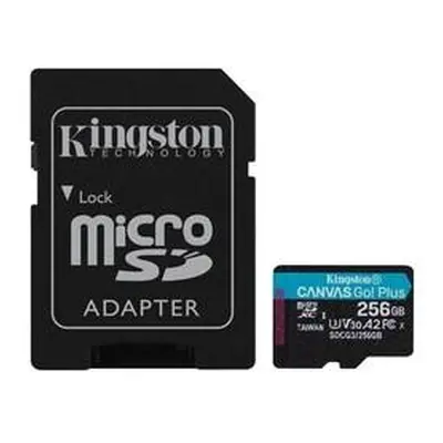 Kingston microSDXC Canvas Go! Plus 256GB 170MB/s UHS-I U3 + SD adaptér