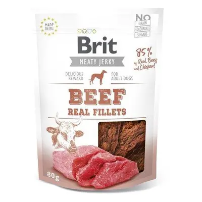 Brit Jerky Beef Fillets 80g pamlsky pro psy