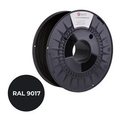 C-TECH Tisková struna (filament) PREMIUM LINE, ABS, dopravní černá, RAL9017, 1,75mm, 1kg, 3DF-P-