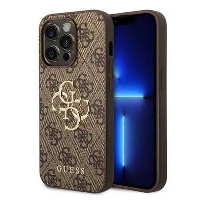 Guess PU 4G Metal Logo kryt iPhone 15 Pro Max hnědý