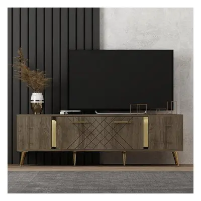 Hanah Home TV Stand Detas - Walnut, Gold