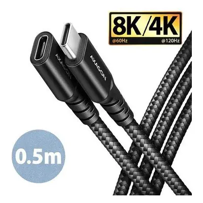 AXAGON BUCM32-CF05AB prodlužovací kabel USB-C (M) USB-C (F), 0.5m, USB 20Gbps, PD 240W ALU ople