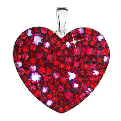 Evolution Group Stříbrný přívěsek s krystaly Swarovski mix barev srdce 34243.3 sweet love