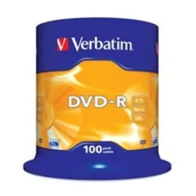 VERBATIM DVD-R 4,7GB/ 16x/ 100pack/ spindle, 43549