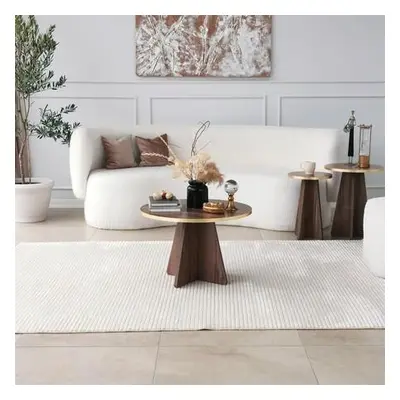 Hanah Home Coffee Table Mushroom - Gold, Walnut v2