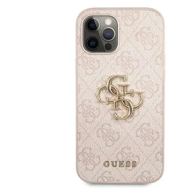 Guess PU 4G Metal Logo kryt iPhone 12/12 Pro růžový