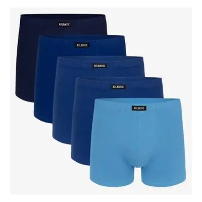 Atlantic Pánské boxerky 5Pack - odstíny modré Velikost: XXL, námořnická, modř,, kobaltová, modř,