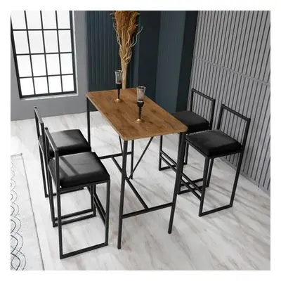 Atelier del Sofa Bar Table & Stool Set (5 Pieces) Nordic - Black