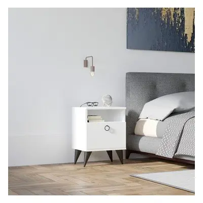 Hanah Home Nightstand Barlo - White White