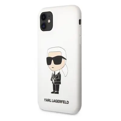 Karl Lagerfeld Liquid Silicone Ikonik NFT kryt iPhone 11 bílý