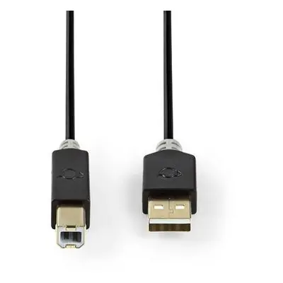 Nedis CCBW60100AT20 - USB 2.0 kabel | A Zástrčka - B Zástrčka | 2 m | Antracit