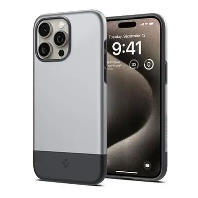 Spigen Style Armor MagFit kryt iPhone 15 Pro stříbrný