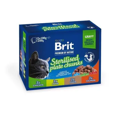 Brit Premium Cat Pouches Sterile Plate 1200 (12x100g) kapsičky pro kočky