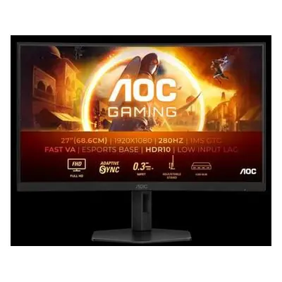 AOC LCD herní C27G4ZXU 27" zakřivený VA/1920x1080@280Hz/1ms/300cd/2xHDMI/DP/Repro/Pivot/HAS/VESA